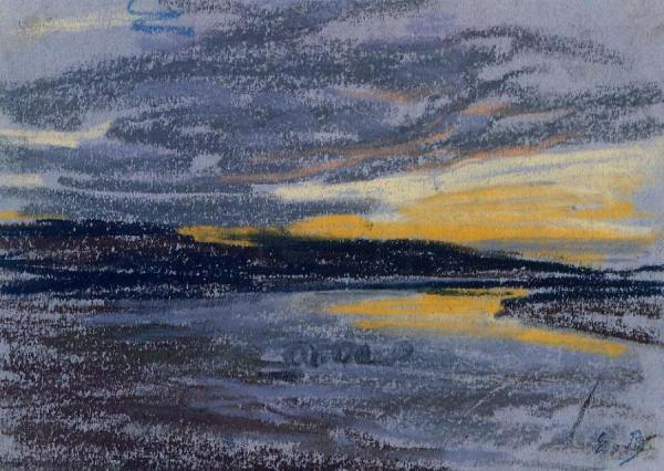 Sunset by Eugène-louis Boudin