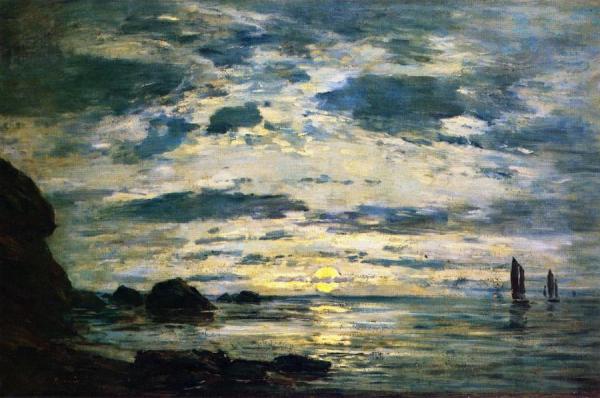 Sunset Over The Sea by Eugène-louis Boudin