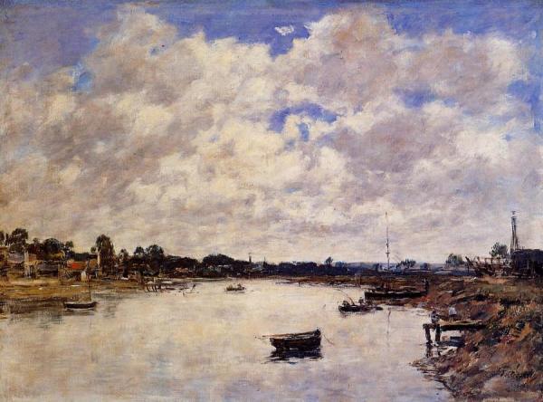 The Banks Of The Touques by Eugène-louis Boudin