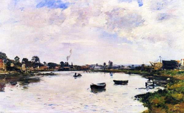 The Banks Of The Touques by Eugène-louis Boudin