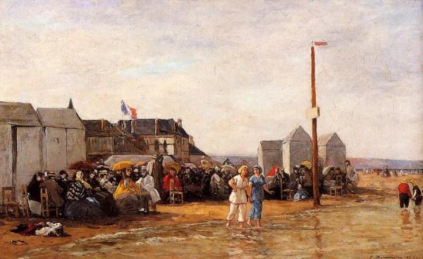 The Bathing Hour At Trouville by Eugène-louis Boudin