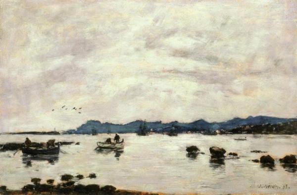 The Bay And The Mountains Of L'esterel, Golfe-juan by Eugène-louis Boudin