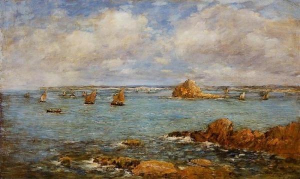 The Bay Of Douarnenez by Eugène-louis Boudin
