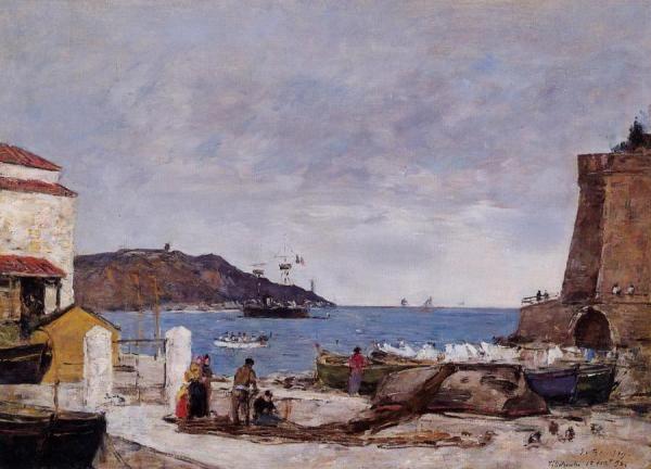 The Bay Of Villefranche, The Port by Eugène-louis Boudin