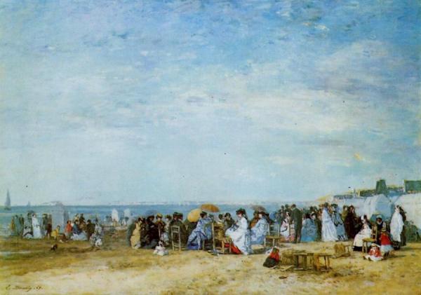 The Beach by Eugène-louis Boudin