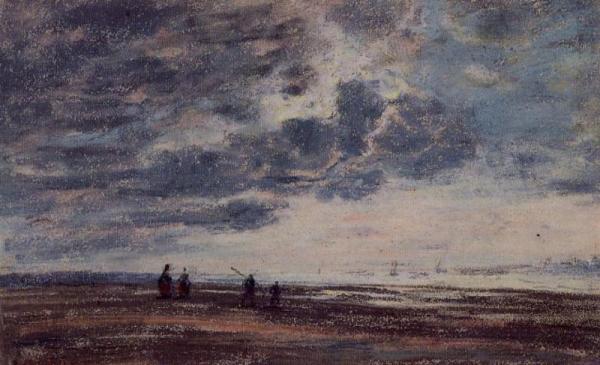 The Beach by Eugène-louis Boudin