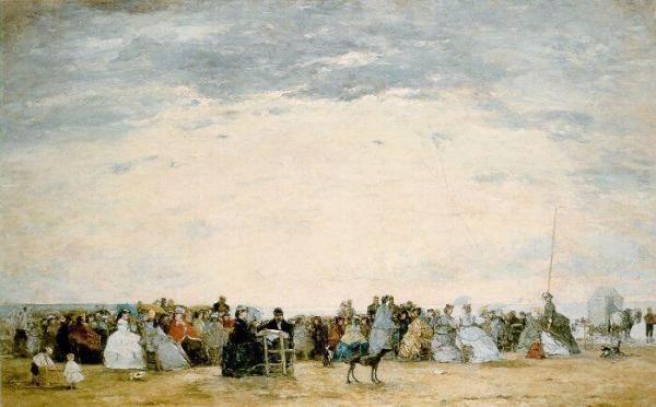 The Beach At Trouville by Eugène-louis Boudin