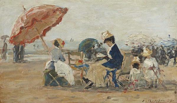 The Beach At Trouville by Eugène-louis Boudin