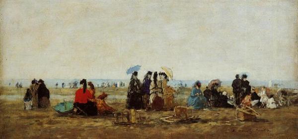 The Beach At Trouville by Eugène-louis Boudin