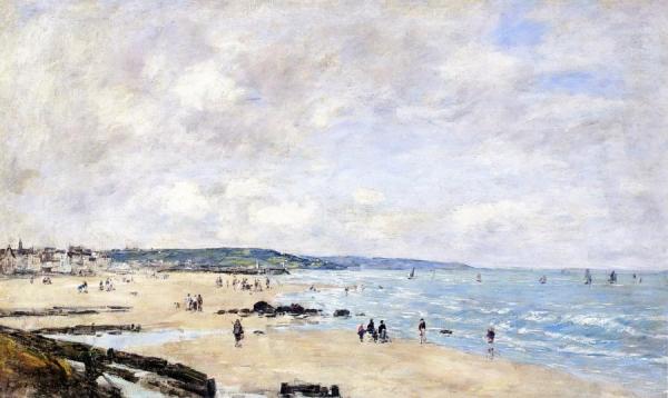 The Beach At Trouville by Eugène-louis Boudin