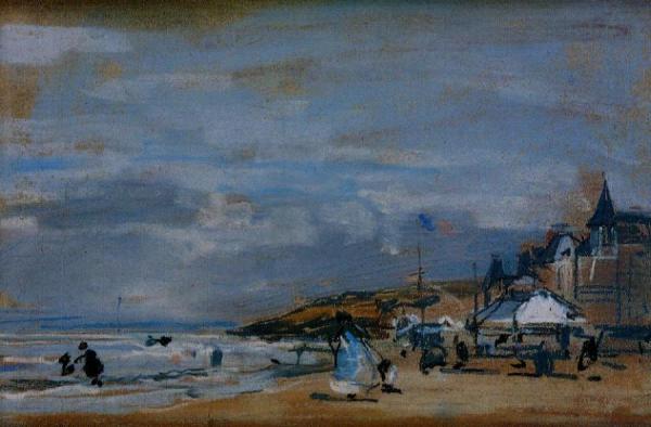 The Beach At Trouville by Eugène-louis Boudin