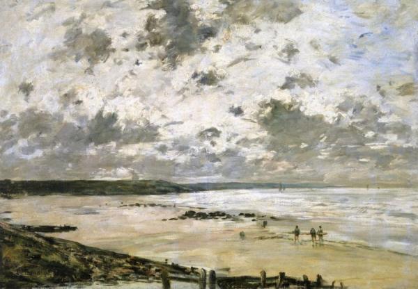 The Beach, Cloudy Sky by Eugène-louis Boudin