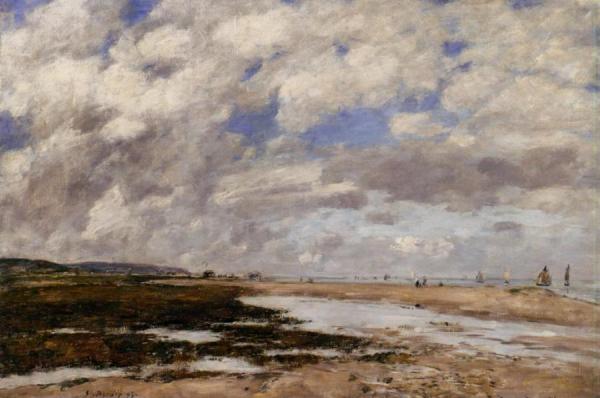 The Beach, Deauville by Eugène-louis Boudin