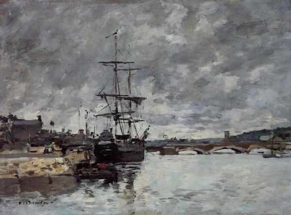 The Bridge Over The Toques At Trouville by Eugène-louis Boudin