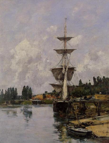 The Canal At Saint-valery-sur-somme by Eugène-louis Boudin