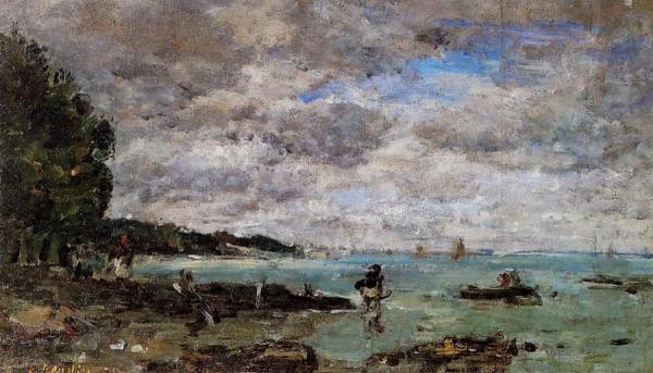 The Coastline At Plougastel by Eugène-louis Boudin