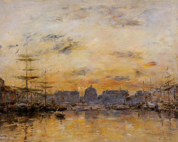 The Commerce Basin, Le Havre by Eugène-louis Boudin