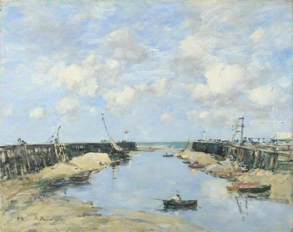 The Entrance To Trouville Harbour by Eugène-louis Boudin