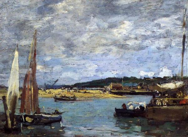 The Ferry To Deauville by Eugène-louis Boudin