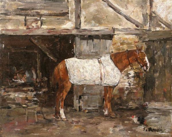 The Forge On Quai Vallée In Trouville by Eugène-louis Boudin