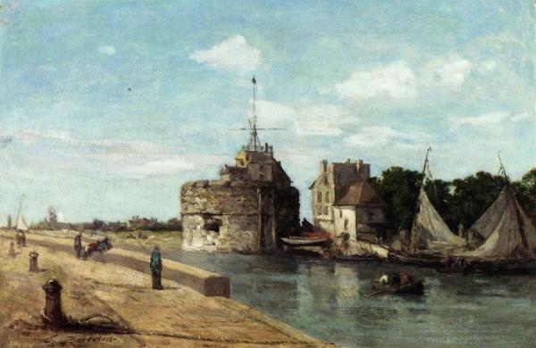 The Francois I Tower At Le Havre by Eugène-louis Boudin