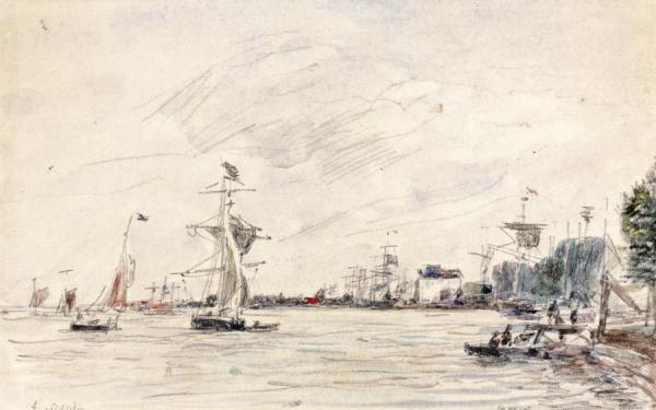 The Harbor Of Antwerp by Eugène-louis Boudin