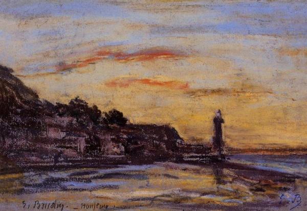 The Honfleur Lighthouse by Eugène-louis Boudin