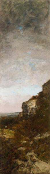 The Hunt For Partridge On The Cliff by Eugène-louis Boudin