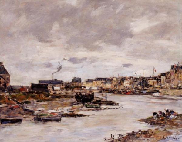 The Inner Port Of Trouville At Low Tide by Eugène-louis Boudin