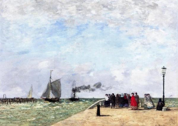 The Jetty At Le Havre by Eugène-louis Boudin