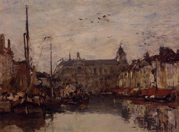 The Merchant Dock by Eugène-louis Boudin