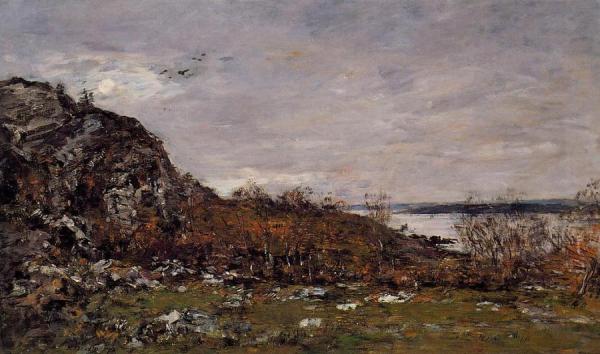 The Mouth Of The Elorn In The Area Of Brest by Eugène-louis Boudin