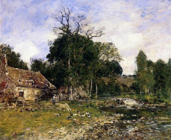 The Old Mill At Saint-ceneri by Eugène-louis Boudin