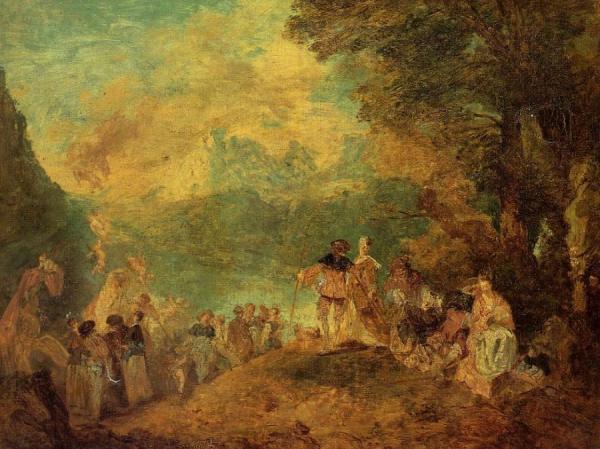 The Pilgrimage To Cythera (after Watteau) by Eugène-louis Boudin