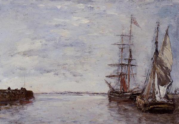 The Port At Deauville by Eugène-louis Boudin