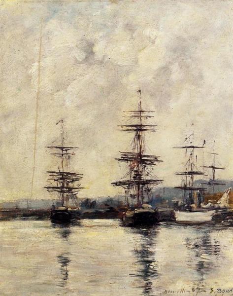 The Port, Deauville by Eugène-louis Boudin