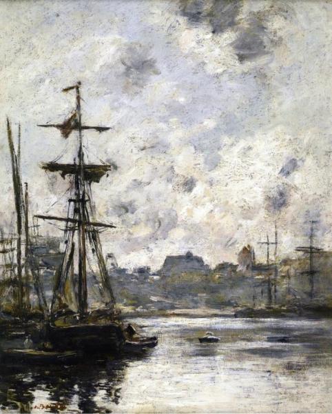 The Port, Fecamp by Eugène-louis Boudin