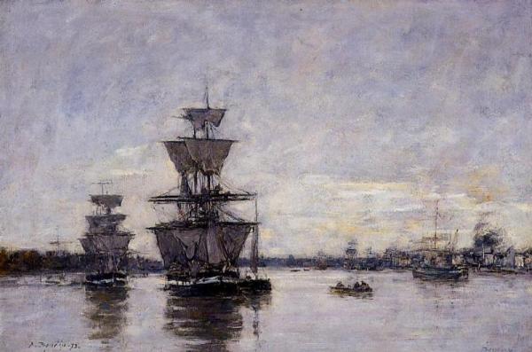 The Port Of Bordeaux by Eugène-louis Boudin