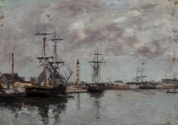 The Port Of Deauville by Eugène-louis Boudin