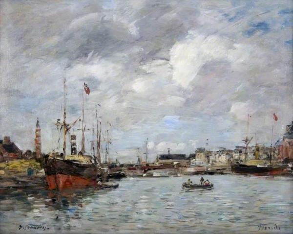 The Port Of Deauville by Eugène-louis Boudin