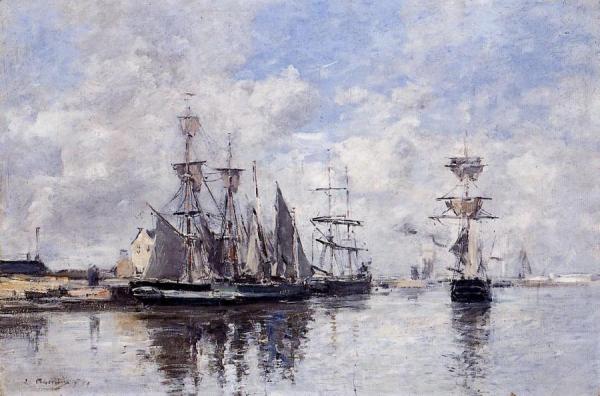 The Port Of Deauville by Eugène-louis Boudin
