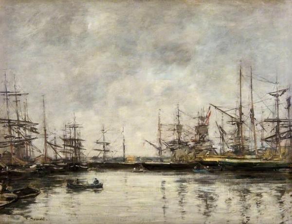 The Port Of Deauville by Eugène-louis Boudin