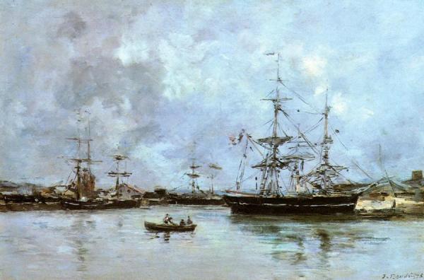 The Port Of Deauville by Eugène-louis Boudin