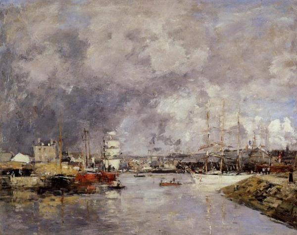 The Port Of Dieppe by Eugène-louis Boudin
