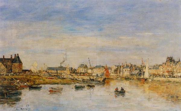 The Port Of Trouville by Eugène-louis Boudin