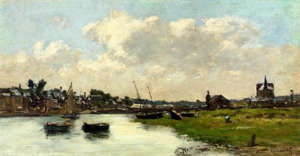 The Port Of Trouville by Eugène-louis Boudin