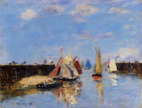 The Port Of Trouville by Eugène-louis Boudin