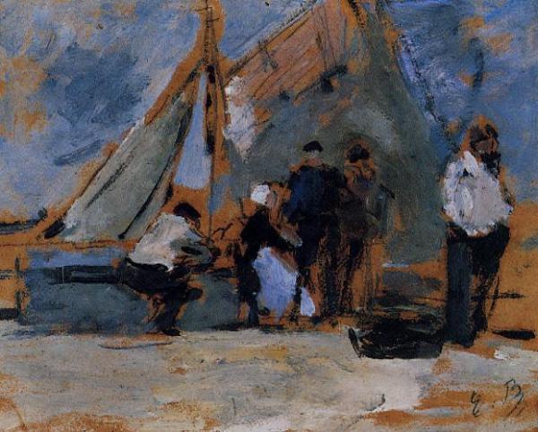 The Quay At Honfleur by Eugène-louis Boudin