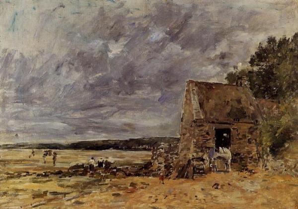 The Rocks At Saint-vaast-la-hougue by Eugène-louis Boudin