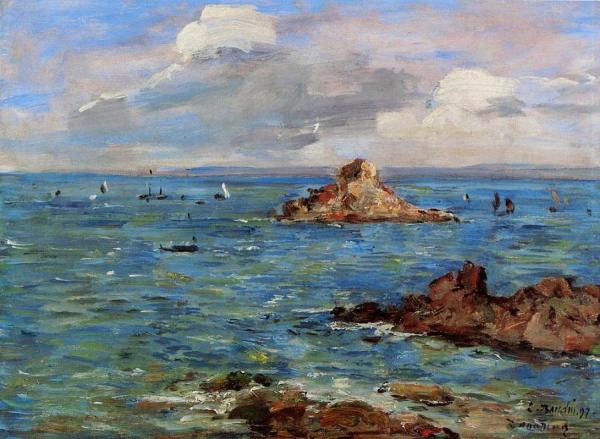 The Sea At Douarnenez by Eugène-louis Boudin